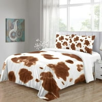 Rustikalni posteljina za posteljinu od suncokreta Dvostruka veličina, crna bijela mlijeka Krav print