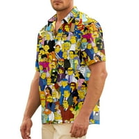Simpson Ispis Dugme Down majica s kratkim rukavima, Muška košulja Havajska Muška majica Soft Santa Have