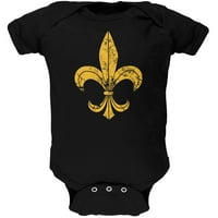 Mardi Gras-uznemirena Fleur-de-Lis Black Soft Baby Jedan - 9- mjeseci