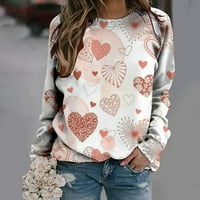 AUEOEO GRAFIC CREWNECK, ženska pulover Dukserice Žene dugih rukava Ležerne majice Valentinovo Ispiši