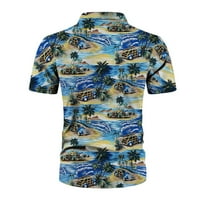 Košulje za muškarce na vrhu Ležerne košulje od tiskanih kratkih rukava na plaži