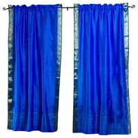 Polovan-plavi šipka Pocket Sheer Sari Cafe zavjese Drape - 43W 24L - Par