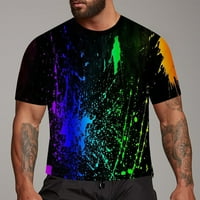 Muška majica Unise 3D modni ispisani odrasli bluza s kratkim rukavima Black XXL