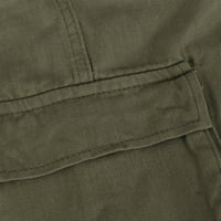 Meetoite Terrogo hlače za žene široke noge visokog struka bager-casual traper pantalone džepovi Srednja