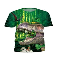 Haite Dame Ljeto vrhovi 3D tiskana majica za majicu Crew Crt Majica Dailywer Pulover Holiday Short rukava Tunika Bluza Dinosaur L