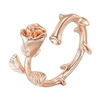 Dnevni pokloni Fledorashia Mother Days Dame Fashion Open Rose Ring Modni kreativni nakit