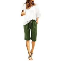 Ženske ljetne pamučne hlače plus veličina visokih kratkih kratkih kratkih struka