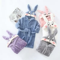 1-7Y Toddler Boys Girls Cuted Bunny s kapuljačom Dječji flanel ogrtači za spavanje zamotavanje kupanja