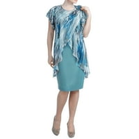 DrpGunly haljine za žene Vintage haljina, plus veličina digitalni ispisani flutter rukav šifon LR regularni
