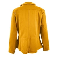 Virmaxy Blazer jakna za žene Otvoreno prednje kardigan ugrađena jakna casual ured obrezani čvrstim blejcima