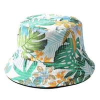 Odeerbi Hawaii plaža za žene Reverzibilni kašika za zaštitu od sunca Pamuk ribolov šešir sunčeva šešir uzorak šešir na otvorenom ribarskim šeširom