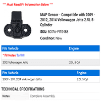 Senzor - Kompatibilan sa - 2012, Volkswagen Jetta 2.5L 5-cilindrični 2011