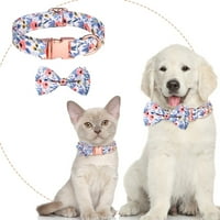 Personalizirani ogrlice sa lukom sa lukom pamučne djevojke ovratnik za pse s metalnim kopčom Podesivi