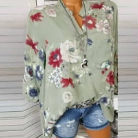 Ženski vrhovi Plus size Košulje Ženska moda Elegantni cvjetni cvjetni print pulover Dugme Ležerne prilike na prodaju