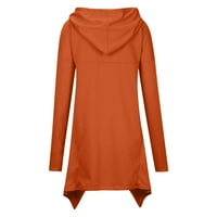 Dugi rukav s toplim bojama, čvrstog ženskog džempera za zimsku pulover sa zimskim pulover za žene Dnevno pulover kapuljača čisto bez džemper za ispis l Narančasta