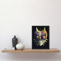 Noh pozorišna maska ​​slikanje natprirodno japansko stvorenje portretira šarene zamršene detalje cvjetni