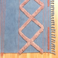 Casavani indijski ručni tkani dnevni boravak tepih, plavi ft