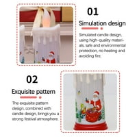 Tarmeek Božićne ukrase unutarnje spoljnu svijeću Light LED simulacija plamena svijećnica Santa Claus