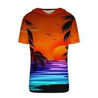 Havajske majice za muškarce Ljeto kratki rukav cvjetni print na plaži na plaži, casual kapuljače za kapuljače, bluze