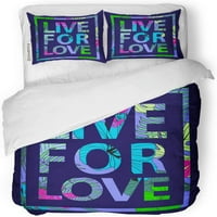 Posteljina seta Šareno tropsko u valentinovim romantičnim sloganom uživo dvostrukih dvostrukih prekrivača sa jastukom za kućnu posteljinu ukras