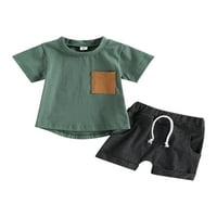 BMNMSL Baby Boys Storys Set, majica kratkih rukava sa kratkim kratkim kratkim hlačama s elastičnom strukom