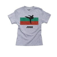 Bugarska Olympic - Judo - zastava - Silhouette Girl Pamučna mladost siva majica