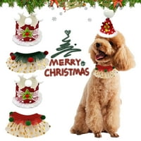 Bluethy Christmas BIB bib šešir čipka zvona plišana lopta divna svijetla boja štene chihuahua bibs bandana