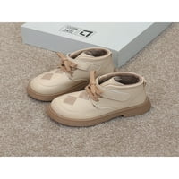 Lacyhop Girl School Comfort cipele Prozračne kožne cipele u obliku kožnih čizme Khaki 6c