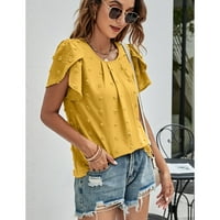 Košulje za žene Žene O-izrez kratki rukav labav majica Top Yellow XL