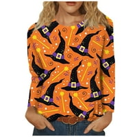 Mrigtriles Halloween ženski modni casual dugih rukava Print okrugli vrat TOP bluza