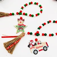 Deyuer božićne tassel perla atraktivna ukrasna DIY Craft Wood konop konop za zabavu