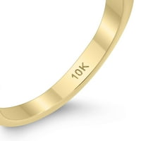 Ženska 6x akvamarin i dijamant otvoren tri kamenog prstena u 10k žutom zlatu