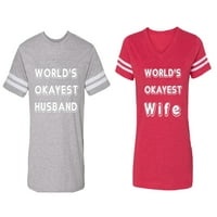 Svijet okyest suprug supruga koji odgovara par pamučnim dresovima
