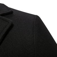 Lagani kaput muški casual topla čvrsta jakna stalak ovratnik dugih rukava s dugim rukavima kopč za džepne