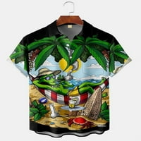 Dječaci Nova godina Aloha gumb dolje majice s džepom funky vrhovima za muškarce žene
