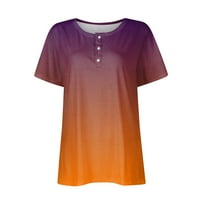 HANAS ženska gornja modna ljetna ženska solidna boja gradijentni ispis okruglih vrata Dno majica kratkih