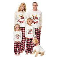 Porodica Luethbiez Uklapanje pidžama Božićno pismo Ispis dugih rukava i ležerne plažene hlače za spavanje