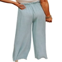 PAZA THOUSERS PREDNOG PAZE ZA ŽELJENE LIJETE Ljetne hlače Elastične struke harem hlače sa crtežom Blue XL