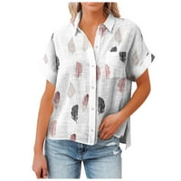 Ženske vrhove Ženska bluza s kratkim rukavima Modni grafički otisci T-majice V-izrez Ljetna tunika Tee