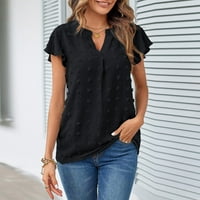 Daznico ženski vrhovi ženske ležerne majice V izrez kratki rukav top bluza plus veličine vrhova za žene