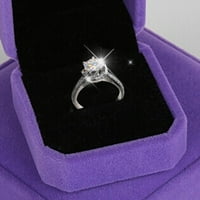 Baccoc Pribor Silver SI kandžing Rhinestone Rings Women Fashion Full Diamond circon prsten Dame Dame Jewelry Diamond Prstenovi za žene Veličina prstenastog 10