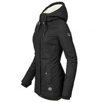 HGW kaputi za žene plus veličine žene zimski dugi rukav s kapuljačom tople džepne jakne