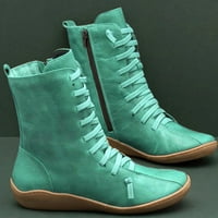 Ženske čizme srednje cijevi Dame Fashion Vintage Style Solie Counti patentni patentni patentni cipele