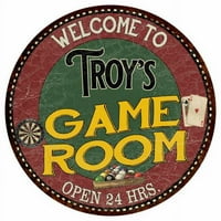 Troy's Game Room 12 Okrugli metalni nosač bar kuhinja crveni zid Décor 200120032117