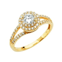 Jewels 14k žuti zlatni kubični cirkonijski cz zaručni prsten veličine 6
