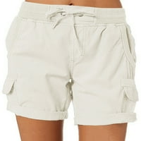 Crianlook ljetna plaža vruće kratke hlače za žene čvrste povremene kratke hlače Elastični džepovi za