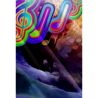 Muzička tema Košulja Okrugli obojeni muzički simbol Ispis prednje tipke Mekani prozračni džep prsa s