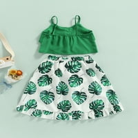 GENUISKIDS TODDLER Baby Girls Ljetna haljina Outfits Spaghetti remen Ruffle Camisole Vest Tank TOP +