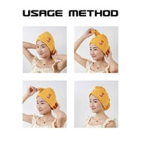 Xinqinghao upijajuća kapa i nježna slatka tuš mekana kapa super boje Čvrsta kosa kupaonica s kupatilom žuti