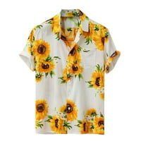 Bluza Labava majica Ljeto Muška boja šarene tipke Havajska kratka rukava Ležerna muška bluza Muški veliki
